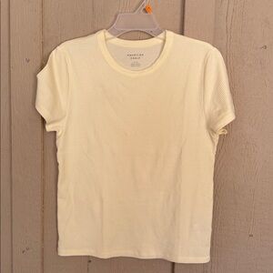 American Eagle Outfitters yellow ribbed Short Sleeve Tee